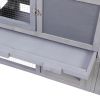 Three-Compartment Rabbit Hutch - Grey