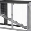 Three-Compartment Rabbit Hutch - Grey