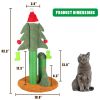 32'' Cat Scratching Post, Tall Christmas Tree Cat Scratcher with 3 Posts and Cute Dangling Teaser Balls